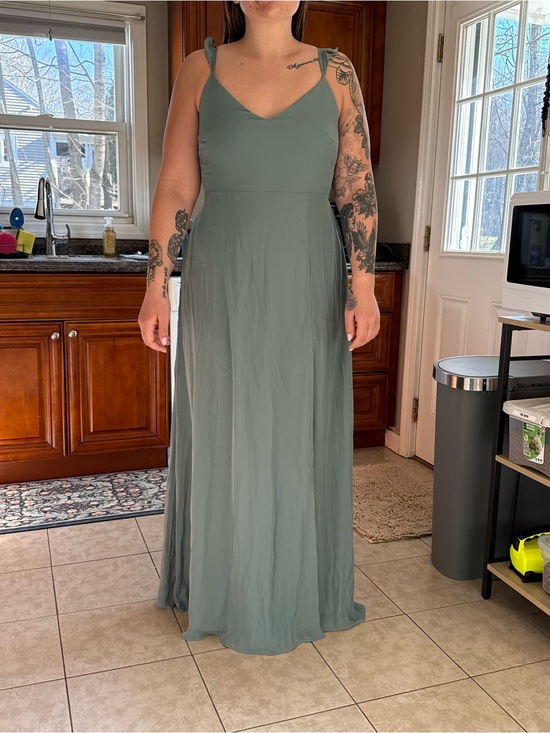 Birdy Grey Dresses & Skirts - Birdy Grey Sage Green Maxi Dress with Tie Shoulders